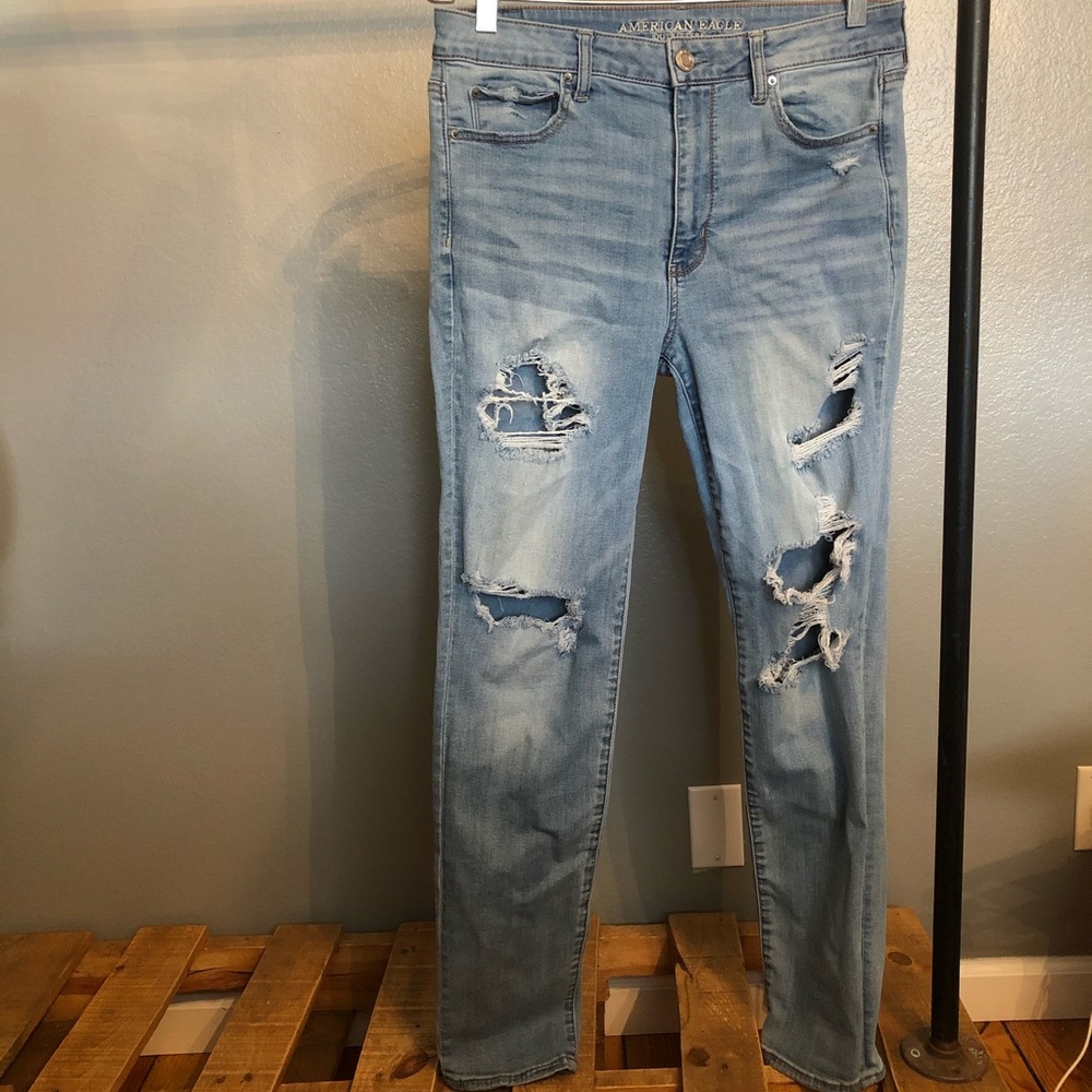 American Eagle super stretch jeans light wash